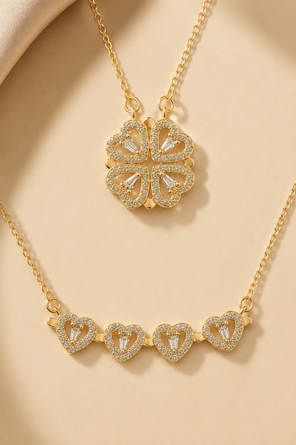 Collier « Cœurs Porte-Bonheur » 2-en-1
