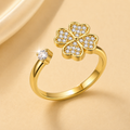 Bague Trèfle Ajustable – Or ou Argent
