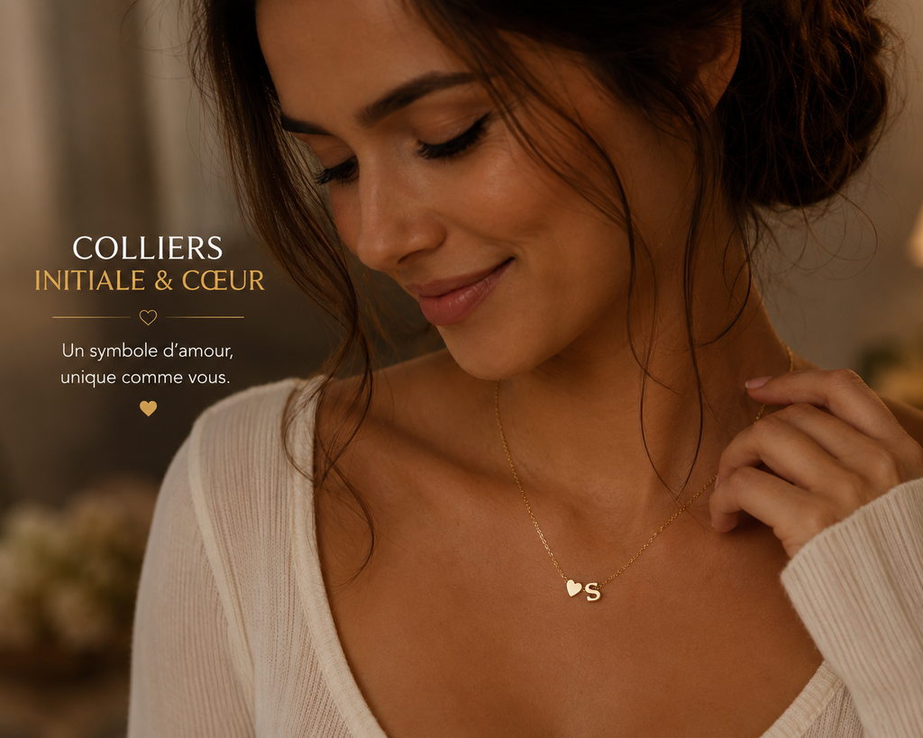 Collier Initiale & Cœur Personnalisé