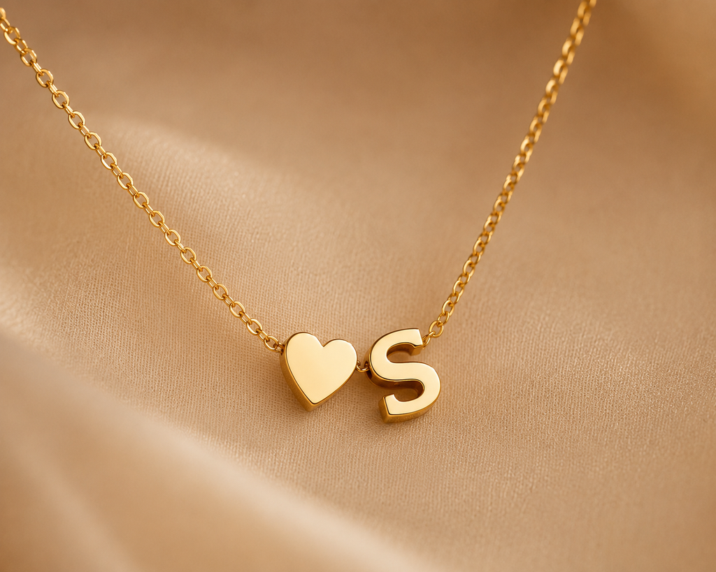 Collier Initiale & Cœur Personnalisé