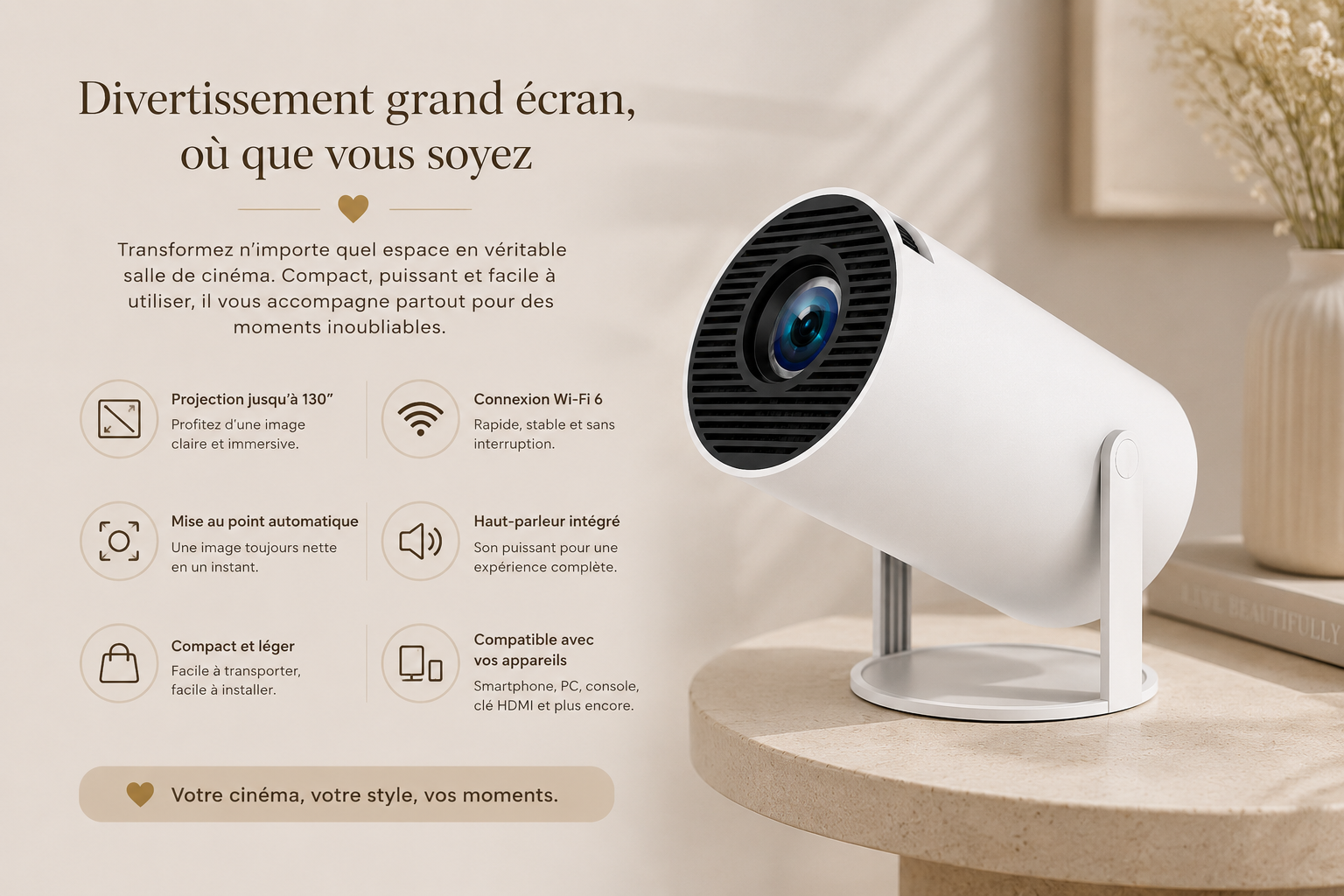 Projecteur Mini Cinéma HD